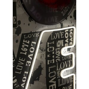 Mauro Ferretti LED-wandbeeld "Love" 60x90 cm – 3D acryl-applikatie, multicolor urban pop