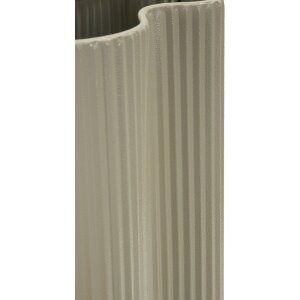 Mauro Ferretti Vaas "Frankfurt" 21x12x36 cm, wit, ijzer, golvende textuur