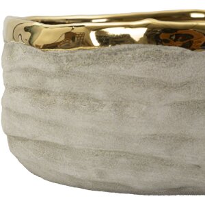 Mauro Ferretti Cachepot-set "Lima" 2-delig, grijsgoud met goudgekleurde binnenkant