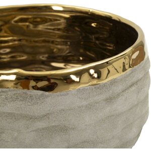 Mauro Ferretti Cachepot-set "Lima" 2-delig, grijsgoud met goudgekleurde binnenkant