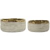 Mauro Ferretti Cachepot-set "Lima" 2-delig, grijsgoud met goudgekleurde binnenkant