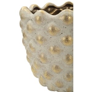 Mauro Ferretti Cachepot-set "Pepitas" 2-delig, grijs met gouden accenten