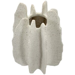 Mauro Ferretti Decoratieve Vaas "Ester" Ø26x40 cm, Natuur/Crème met Gesprenkelde Structuur