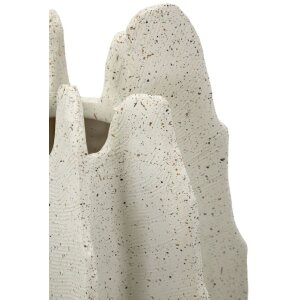 Mauro Ferretti Decoratieve Vaas "Ester" Ø26x40 cm, Natuur/Crème met Gesprenkelde Structuur