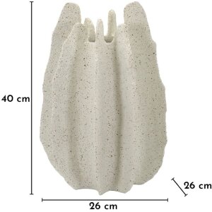 Mauro Ferretti Decoratieve Vaas "Ester" Ø26x40 cm, Natuur/Crème met Gesprenkelde Structuur