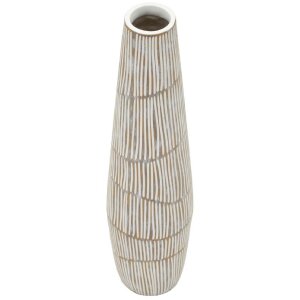 Mauro Ferretti Vaas "Hanoi" Ø17x68,5 cm Wit gekalkt