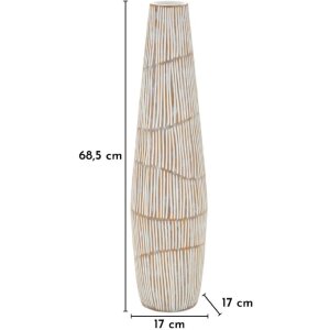 Mauro Ferretti Vaas "Hanoi" Ø17x68,5 cm Wit gekalkt