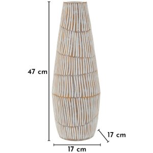 Mauro Ferretti Vaas "Hanoi" Ø17x47 cm Wit gekalkt