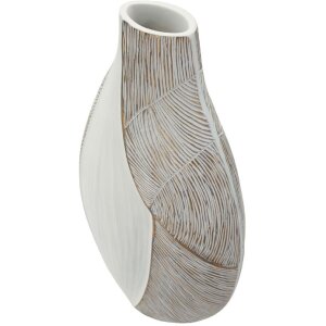 Mauro Ferretti Deko Vaas "Ho Chi Minh" 29,5x13,5x50 cm Wit Gekalkt
