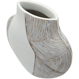 Mauro Ferretti Vaas "Ho Chi Minh" 35x13,5x37,5 cm Wit gekalkt