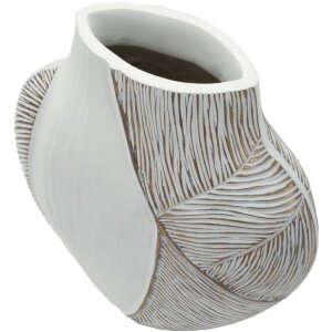 Mauro Ferretti Vaas "Ho Chi Minh" 27x11,5x31 cm Wit gekalkt