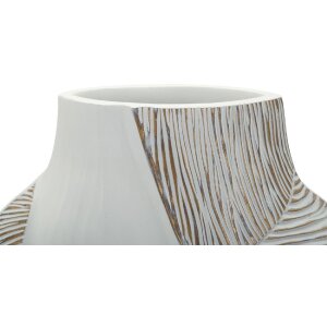 Mauro Ferretti Vaas "Ho Chi Minh" 27x11,5x31 cm Wit gekalkt