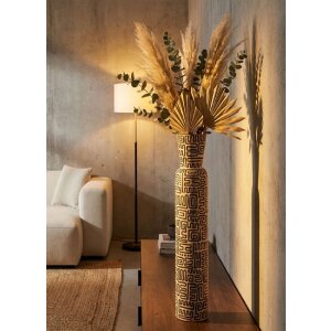 Mauro Ferretti Vaas "Nairobi" Ø16x86 cm Wit/Zwart