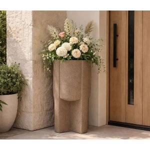 Mauro Ferretti Buitentuinplantenhouder "Moai" Ø39x80,5 cm Bruin