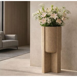 Mauro Ferretti Buitentuinplantenhouder "Moai" Ø39x80,5 cm Bruin