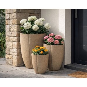Mauro Ferretti Outdoor Plantenpot Set "Peru" 3-delig – grijstint, modern design
