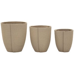 Mauro Ferretti Outdoor Plantenpot Set "Peru" 3-delig – grijstint, modern design