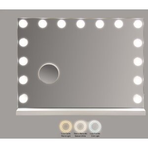 Mauro Ferretti Make-upspiegel Hollywood LED 55x14x43cm Wit