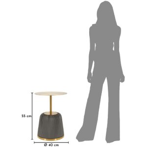 Mauro Ferretti Beistelltisch Egle Grau Gold Ø40x55 cm Metall PU