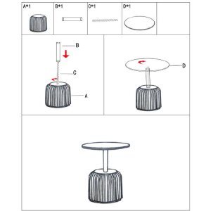 Mauro Ferretti Beistelltisch Egle Grau Gold Ø40x55 cm Metall PU