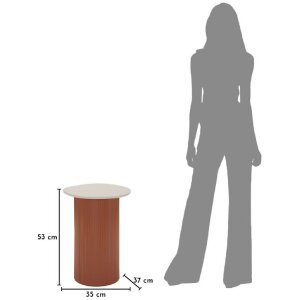 Mauro Ferretti Beistelltisch Frankfurt Marble 35x37x53 cm Rot Weiß