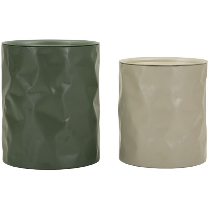 Mauro Ferretti Beistelltisch Set Norimberga 2 teilig Metall Weiß Grün