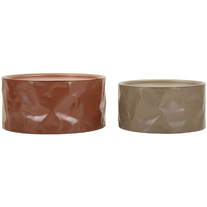 Mauro Ferretti Couchtisch Set Norimberga 2 teilig Metall Rot Weiß