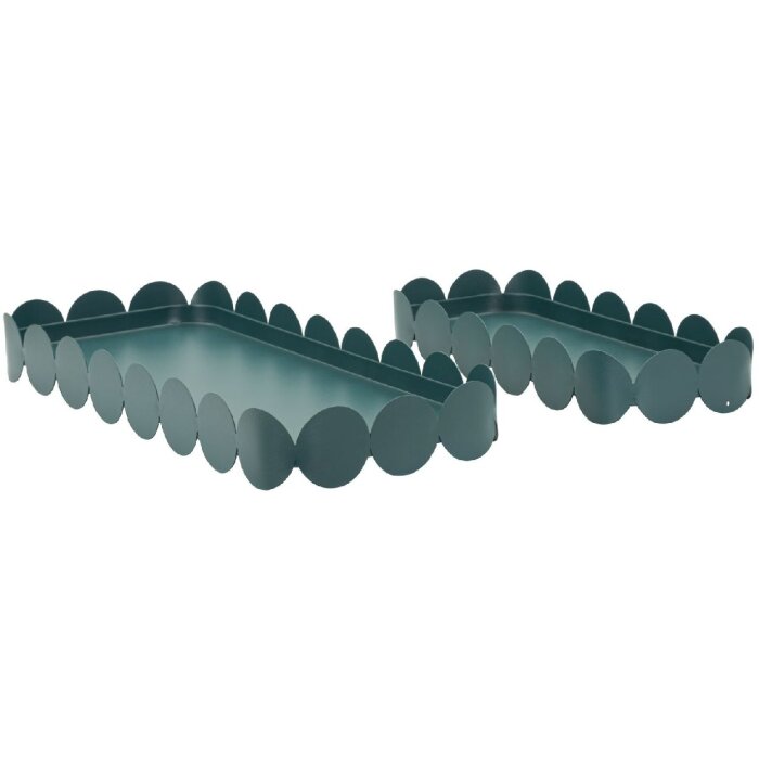 Mauro Ferretti Tablett Set Saturno Ottanio rechteckig Metall