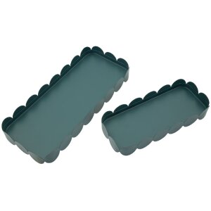 Mauro Ferretti Tablett Set Saturno Ottanio rechteckig Metall