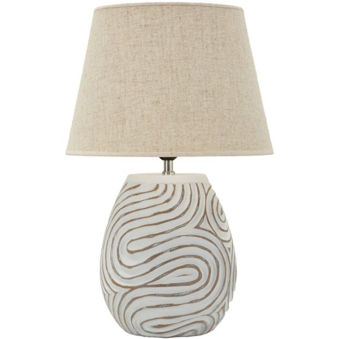 Mauro Ferretti Tischlampe Oblix Ø35x55 cm Polyresin Eisen Stoff