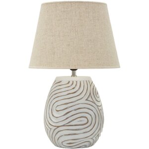 Mauro Ferretti Tischlampe Oblix Ø35x55 cm Polyresin Eisen Stoff