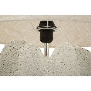 Mauro Ferretti Tischlampe Ester Ø40x63 cm Ivory Polyresin Eisen Stoff