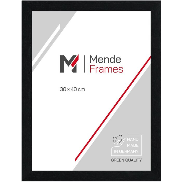 MendeFrames H980 houten fotolijst zwart gemasert 60x80 cm met museumsglas
