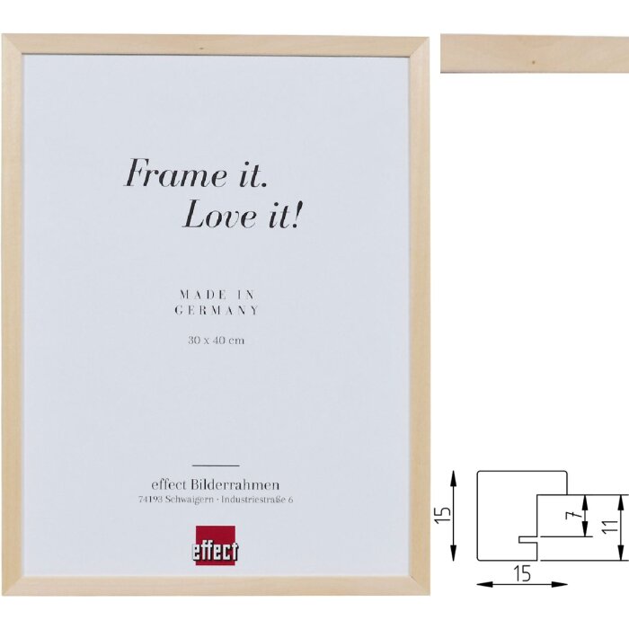 Effect Holzrahmen Profil 2490 natuur 1,5 cm esdoornhout
