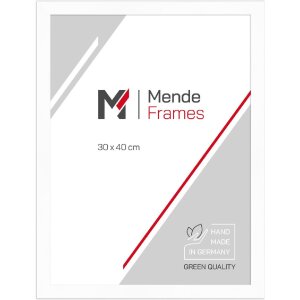 MendeFrames Houten fotolijst 960 wit 30x60 cm met klarglas