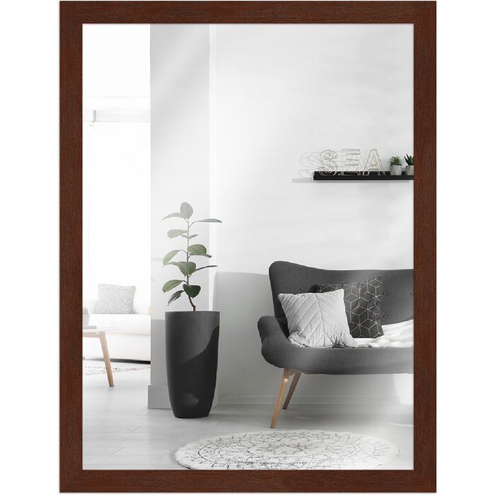 MendeFrames Spiegel H960 Nussbaum 30x60 cm, minimalistisch massief hout, matte afwerking