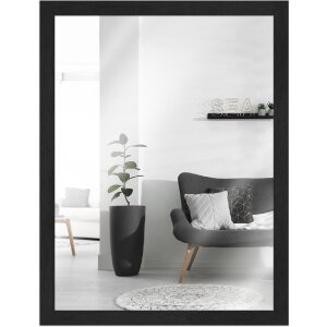 MendeFrames Wandspiegel H960 zwart gemasert 70x90 cm met...