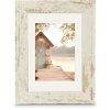 Hama Bilderrahmen Cottage – Landelijke fotolijst met houtstructuur, bruin, pastel-mint, taupe en oud-wit