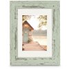 Hama Bilderrahmen Cottage – Landelijke fotolijst met houtstructuur, bruin, pastel-mint, taupe en oud-wit