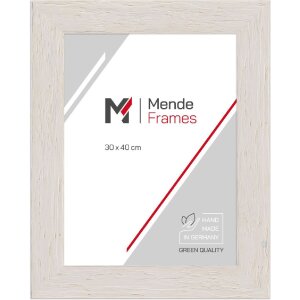 MendeFrames massief houten fotolijst wit 30x40 cm kunstglas