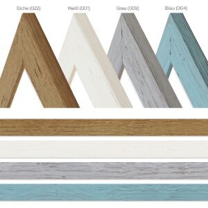 MendeFrames fotolijst van massief hout 50x60 cm blauw met antireflexglas