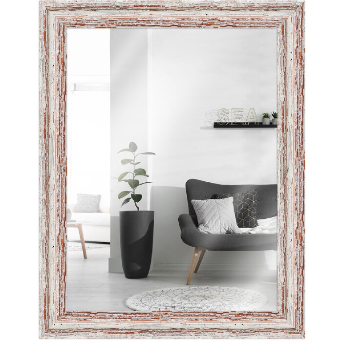 MendeFrames wandspiegel H740 Shabby-Chic 30x90 cm wit