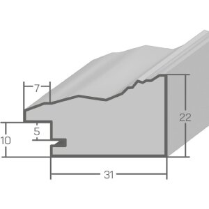 MendeFrames wandspiegel H740 Shabby-Chic 30x90 cm wit