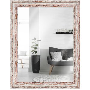 MendeFrames Wandspiegel H740 Shabby-Chic 50x65 cm wit