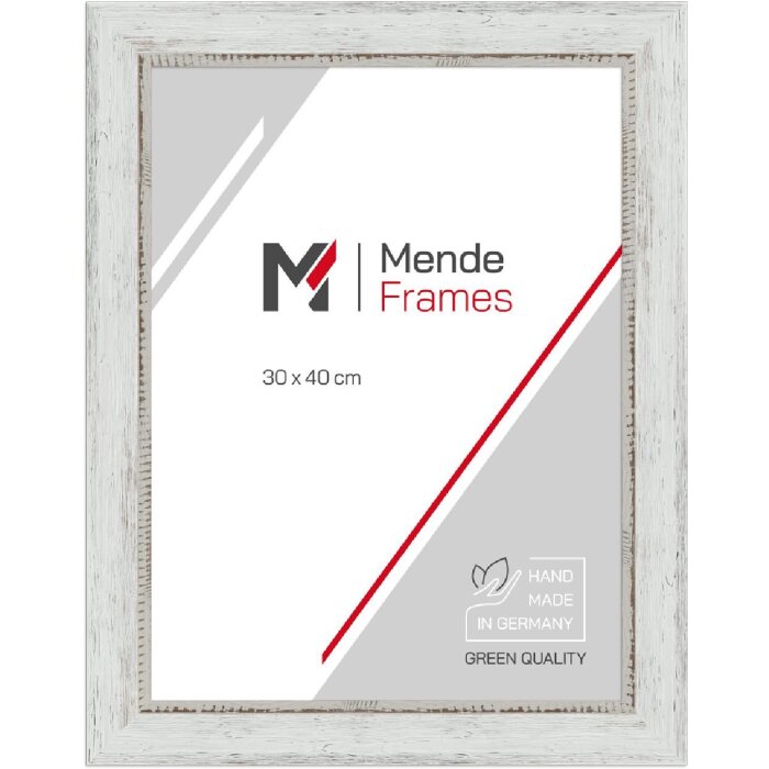 MendeFrames Houten Fotolijst H690 Vintage 50x60 cm wit kunstglas