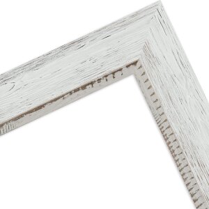 MendeFrames vintage houten fotolijst 50x65 cm wit met antireflexglas