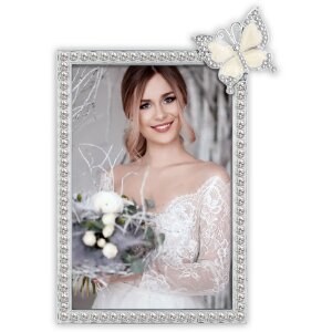 ZEP fotolijst Ives 10x15 cm – zilver glanzend met vlinderversiering