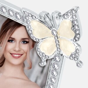 ZEP fotolijst Ives 10x15 cm – zilver glanzend met vlinderversiering