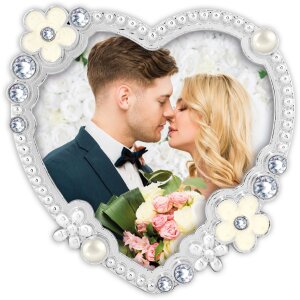 ZEP Brahms Metalen Fotolijst Hartvorm Zilver 7,5x7,5 cm