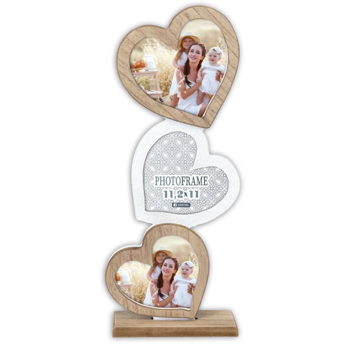 ZEP Gillian Houten Fotogalerij met Hartvormige Uitsnijdingen voor 3 Foto’s – Natuurlijk Hout